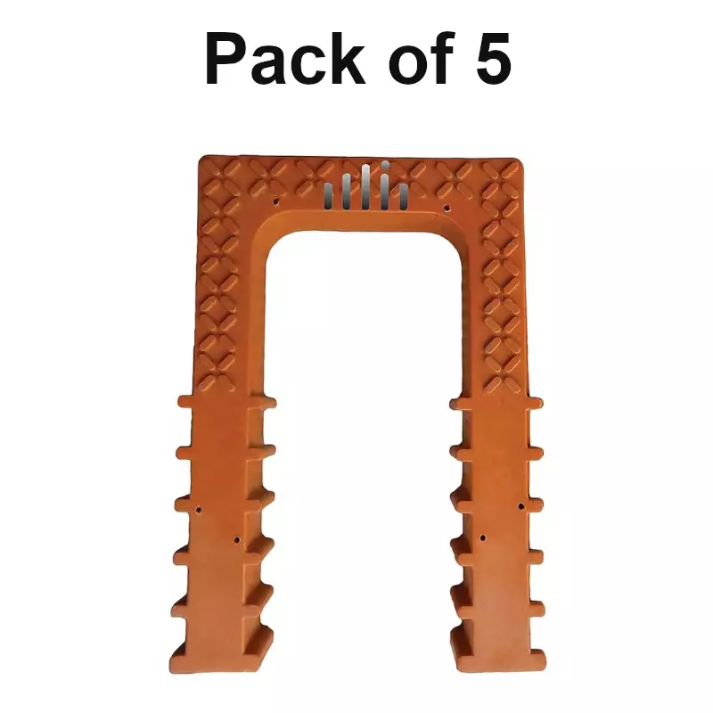 Waltzer India PVC Foot Step Orange Color Size 16 mm for Under Construction Sites, WI-A-PVC-FOOTSTEP-16MM-01 (Pack of 5)