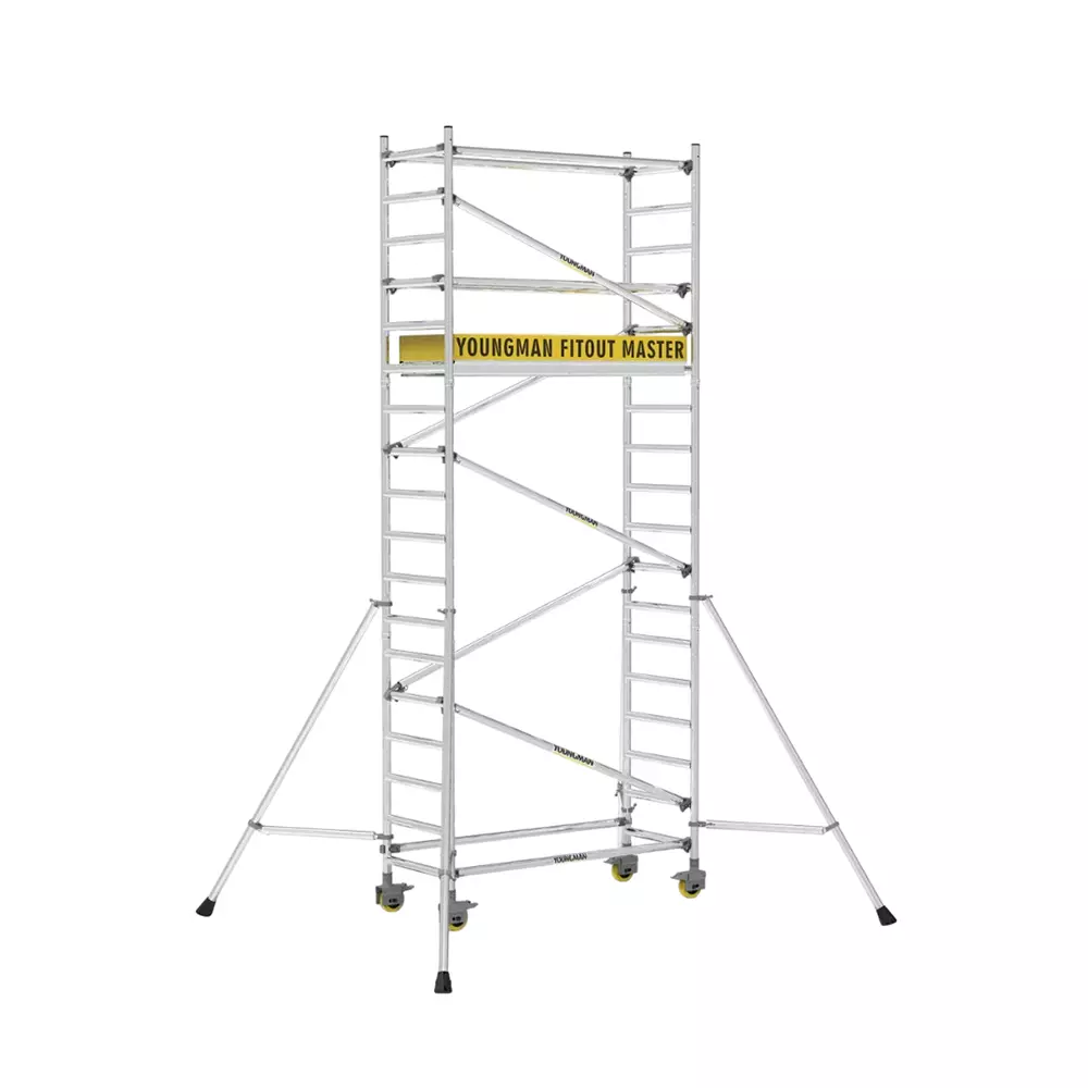 YOUNGMAN FITOUT MASTER Mobile Access Tower Lightweight Aluminium Body, 220 Kg Per Platform Load Capacity and 4.8 m Platform Height