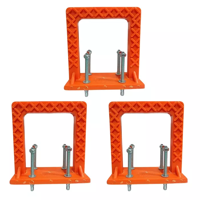 Waltzer India PVC Rungs Orange Color MS Rod Size 10 mm for Under Construction Sites, WI-WLTZR-ANCHR/FS-3 (Pack of 3)