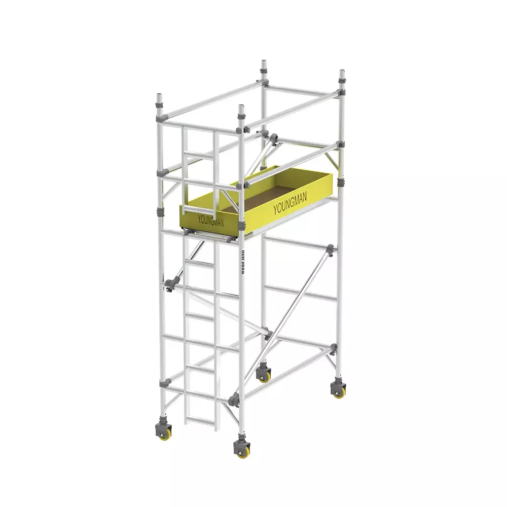 YOUNGMAN Access Scaffold Towers XO Series Single Width, Lightweight Heavy Duty Aluminium Body and 2.2 m Platform Height
