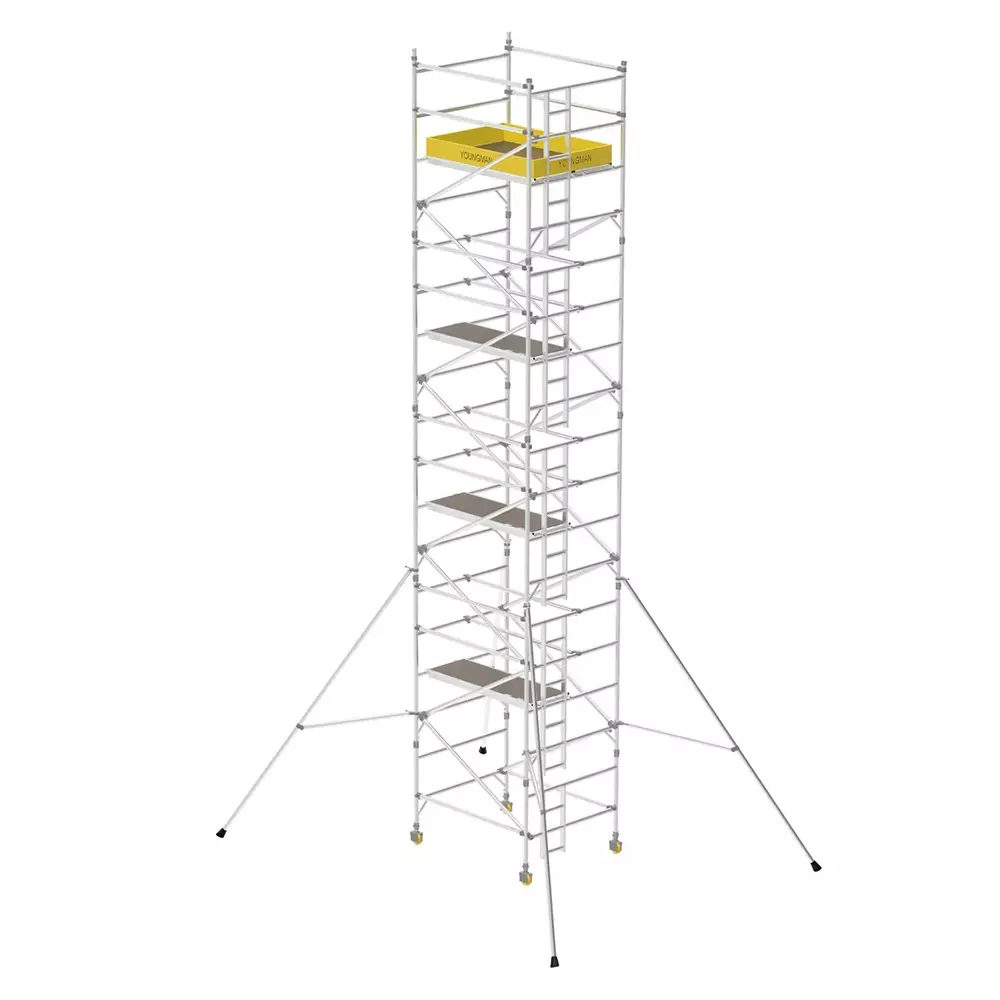 YOUNGMAN Access Scaffold Towers XO Series Double Width, Lightweight Heavy Duty Aluminium Body and 8.2 m Platform Height