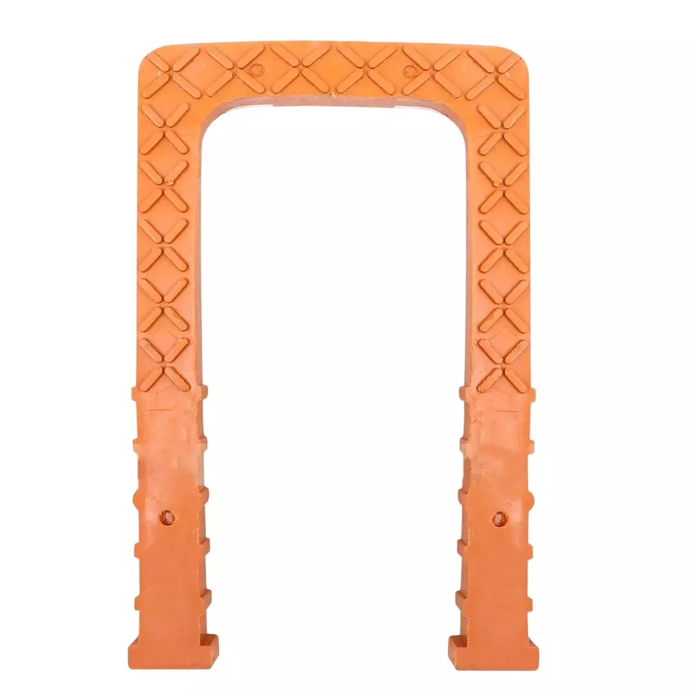 EFFICACY U Shape Orange PVC Foot Step 100 Kg Load Capacity with 10 mm MS Rod for Under-Construction Buildings Use (Pack of 25 Pcs)