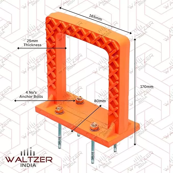 Waltzer India PVC Rungs Orange Color MS Rod Size 10 mm for Under Construction Sites, WI-WLTZR-ANCHR/FS-1