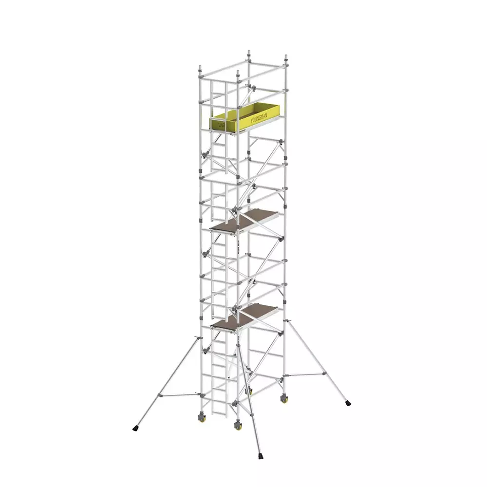 YOUNGMAN Access Scaffold Towers XO Series Single Width, Lightweight Heavy Duty Aluminium Body and 10.2 m Platform Height