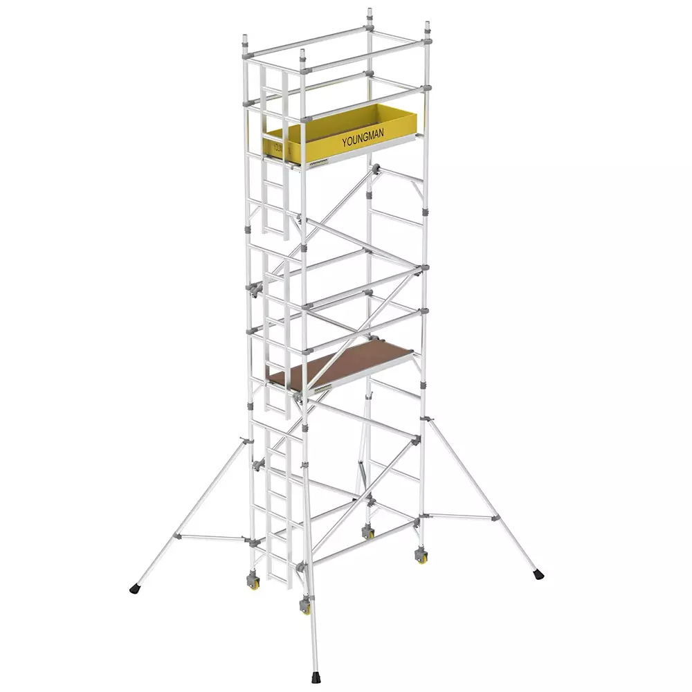 YOUNGMAN Access Scaffold Towers XO Series Single Width, Lightweight Heavy Duty Aluminium Body and 8.2 m Platform Height