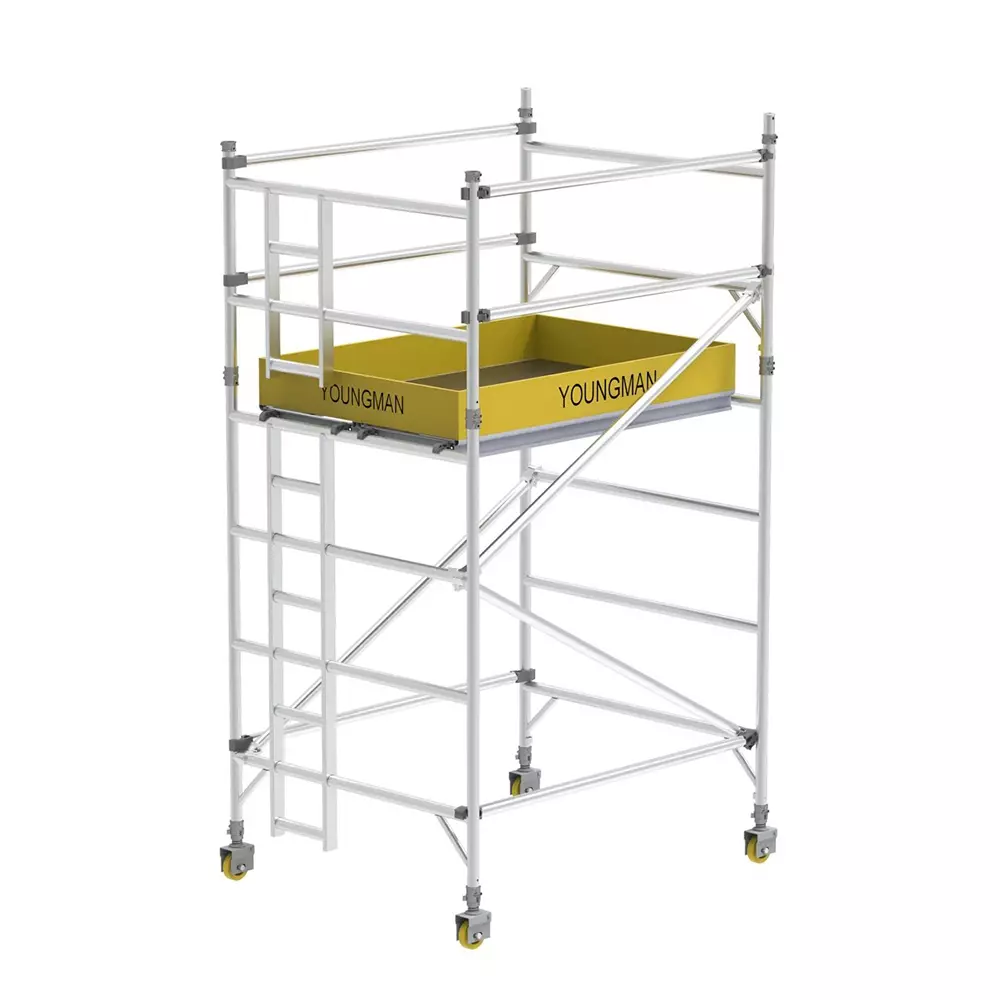 YOUNGMAN Access Scaffold Towers XO Series Double Width, Lightweight Heavy Duty Aluminium Body and 3.2 m Platform Height