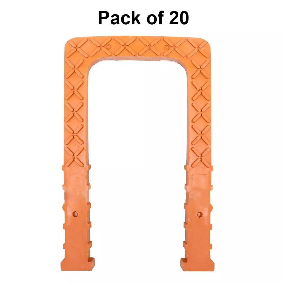 EFFICACY U Shape Orange PVC Foot Step 100 Kg Load Capacity with 10 mm MS Rod for Under-Construction Buildings Use (Pack of 20 Pcs)