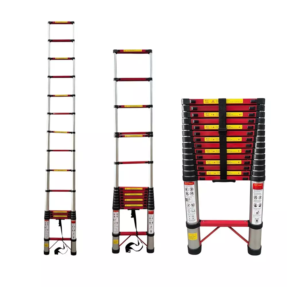 Jon Bhandari Telescopic Folding Ladder 12 & 15 Steps Aluminium Silver 150 Kg Load Capacity