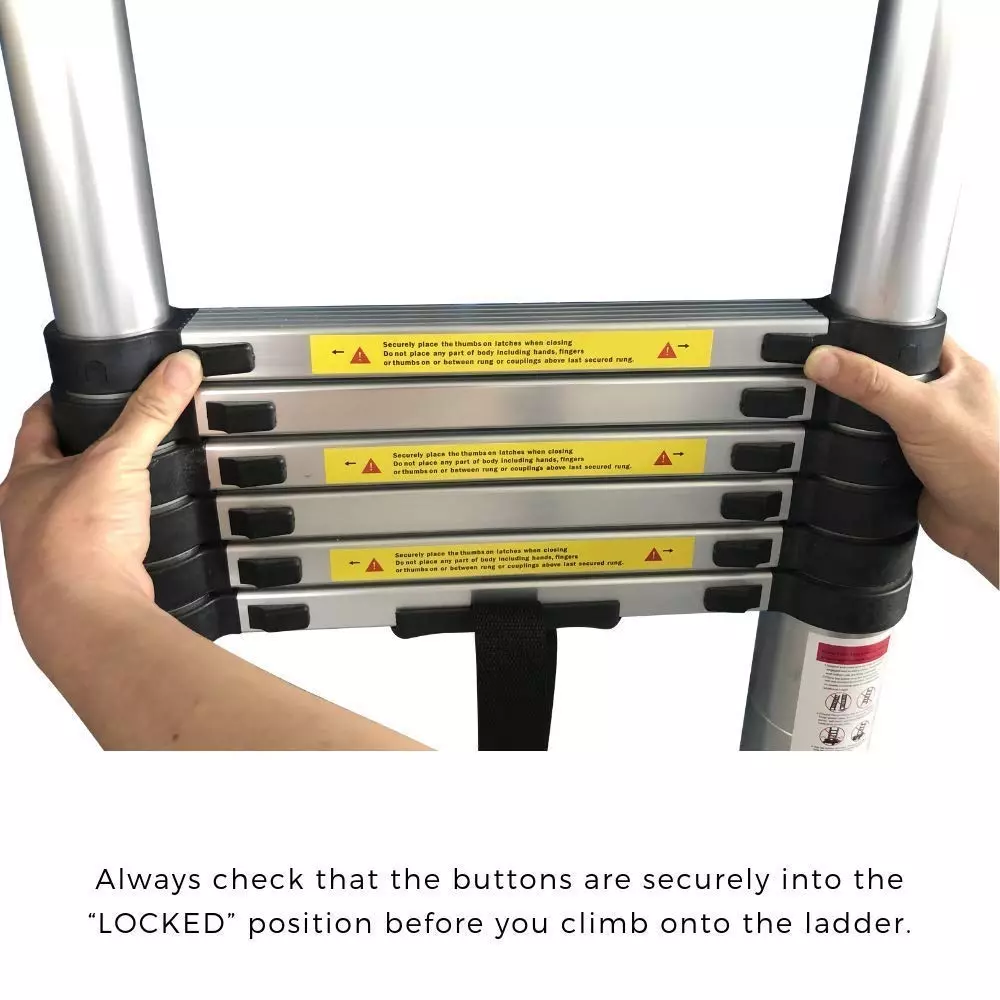 Gobbler Portable & Compact Telescopic Ladder Aluminium 15 Steps 150 Kg Load Capacity 6.2 m (20.5 ft) Max. Extended Height, GB-TL 6.2m