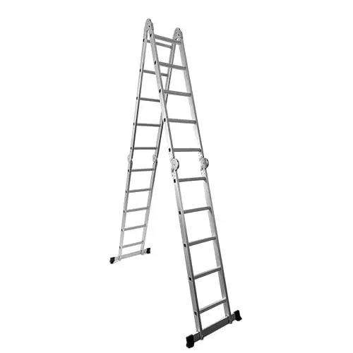 Aardwolf Quickfit 20 Step (4x5) Foldable Heavy Duty Extension Ladder Aluminium Silver 150 Kg Load Capacity 19 ft (5.8 m) Height Extended, AQT-405