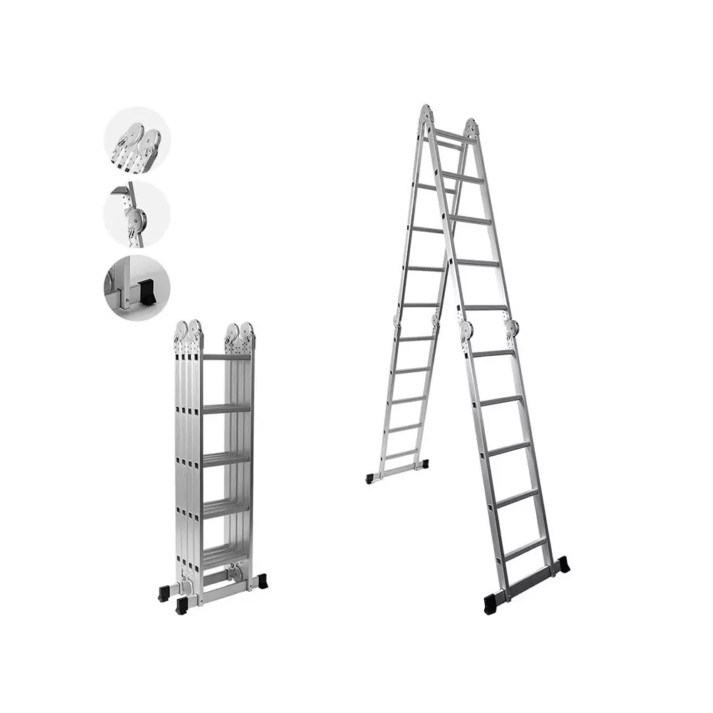 aardwolf-quickfit-20-step-4x5-foldable-heavy-duty-extension-ladder-aluminium-silver-150-kg-load-capacity-19-ft-58-m-height-extended-for-commercial-industrial-use-aqt-404