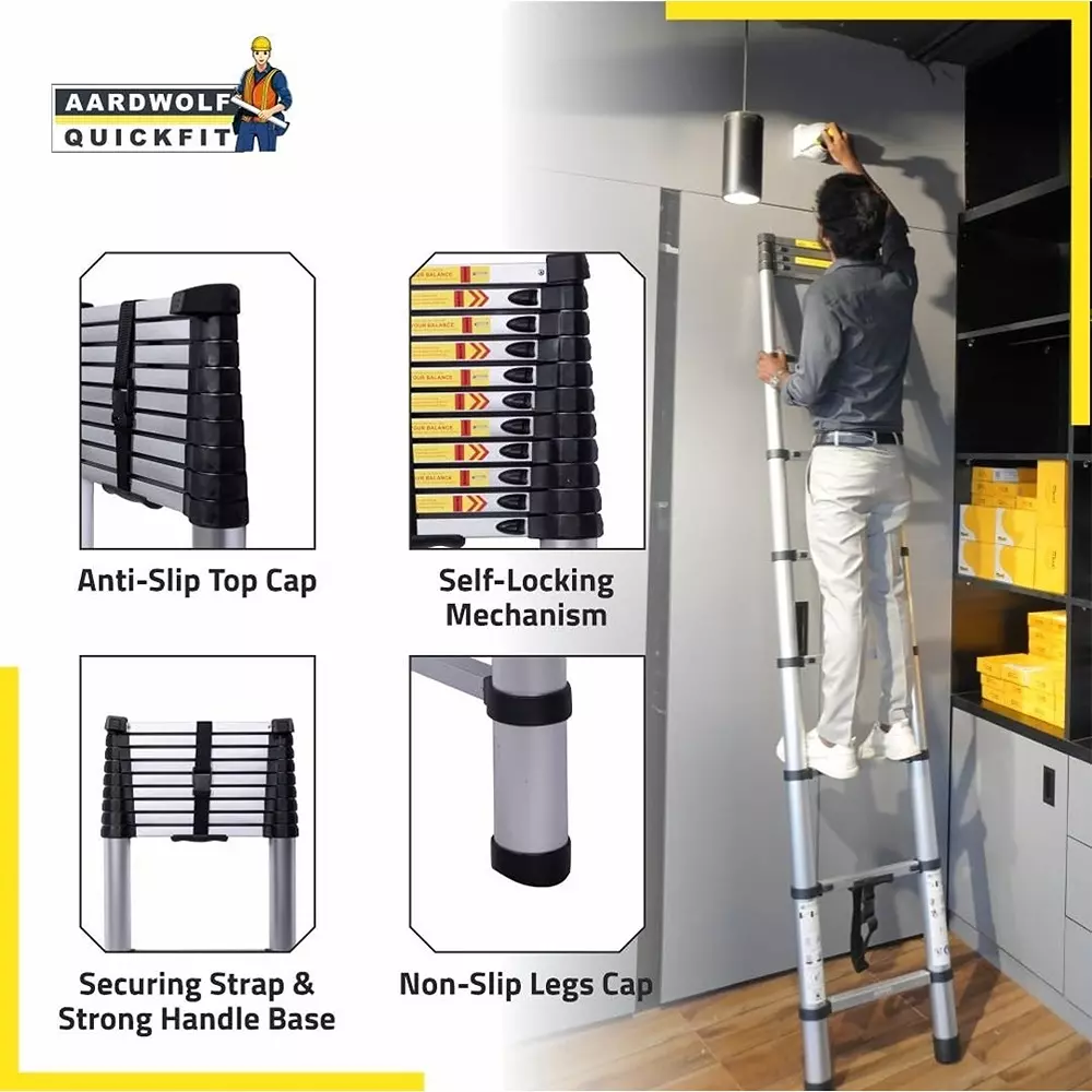 aardwolf-quickfit-13-step-foldable-telescopic-ladder-aluminium-silver-150-kg-load-capacity-125-ft-38-m-height-extended-for-commercial-industrial-use-aqt-032