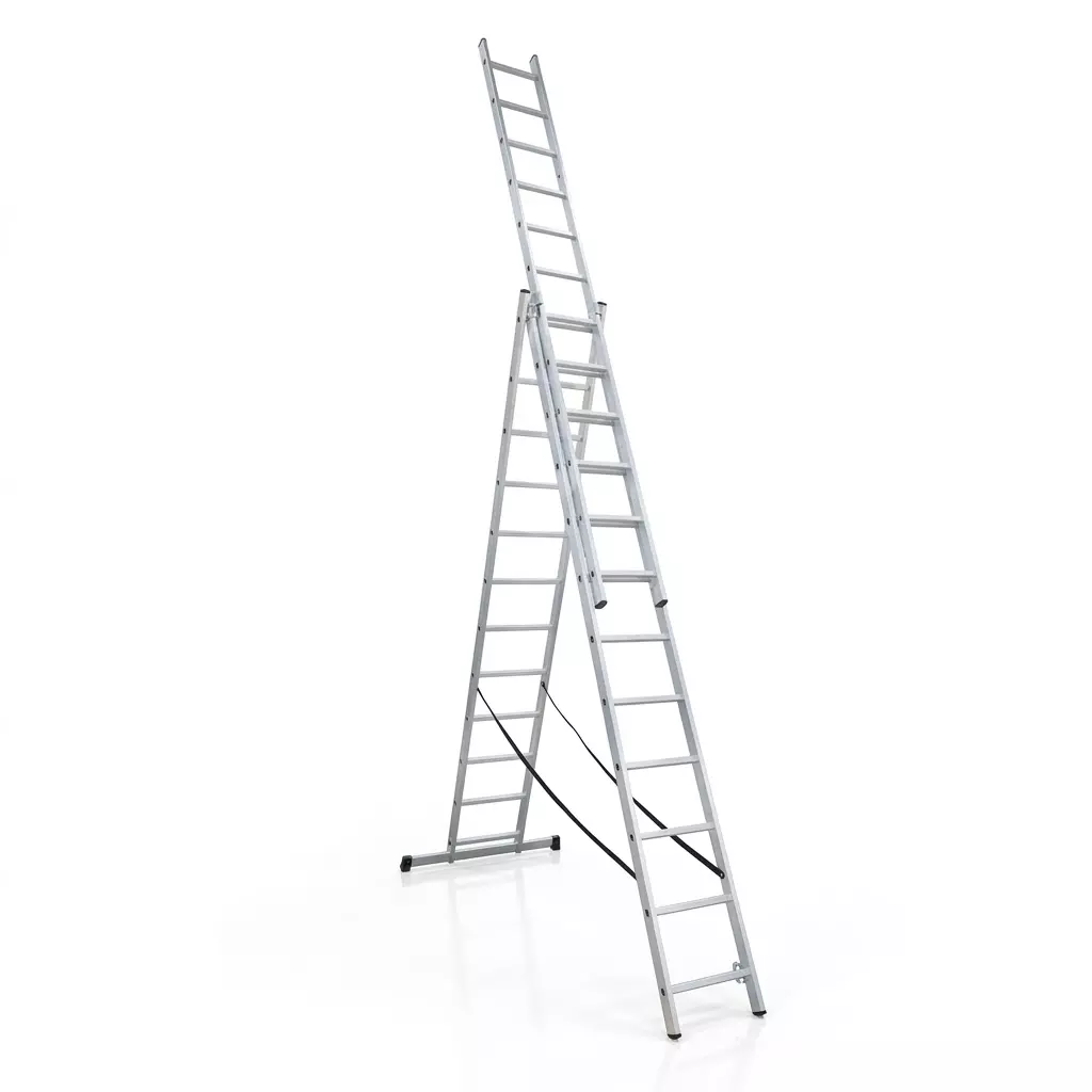 Aardwolf Quickfit 33 Step (3x11) Triple & Single Extension Ladder Aluminium Silver 150 Kg Load Capacity 27 ft (Triple), AQT-312