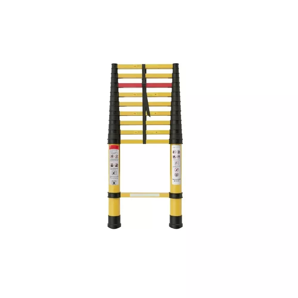 GENERIC 11 Steps Telescopic Ladder Fiberglass 15 ft (443 cm) Height 150 Kg Load Capacity for Warehouse, Home, Office & Retail Use, GALT - FRP45