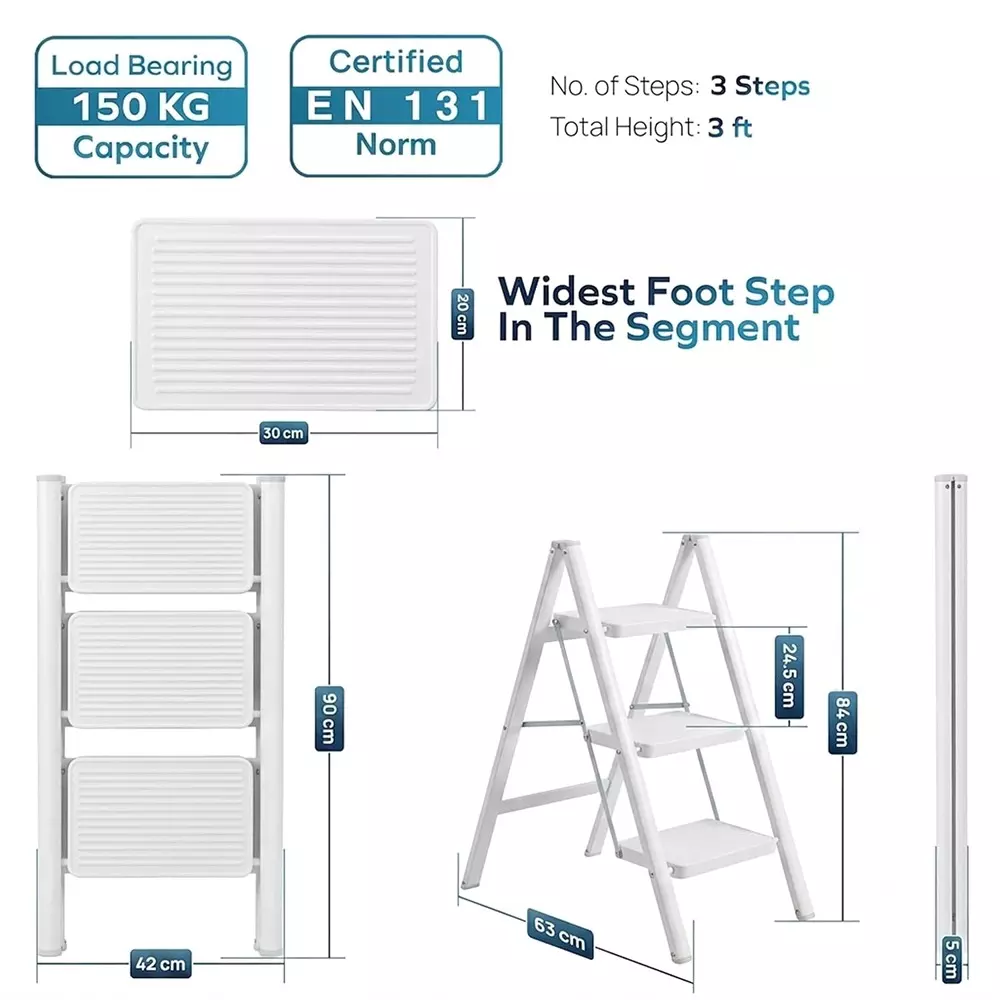 corvids-folding-step-ladder-white-carbon-steel-3-steps-9144-mm-3-ft-max-extended-height-ccsl-03w