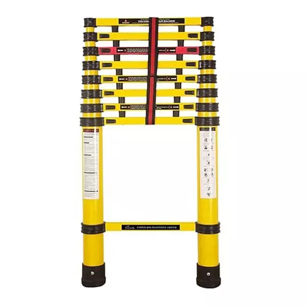 Corvids 3.5 m (11.5 ft) Telescopic Ladder Made of Fibreglass, 9 Steps and 100 Kg Max. Load Capacity, CFLT-035