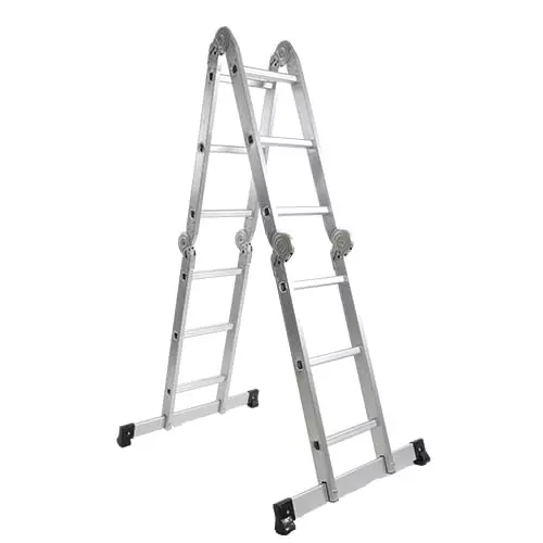 Aardwolf Quickfit 12 Step Foldable Heavy Duty Extension Ladder Aluminium Silver 150 Kg Load Capacity 12.5 ft (3.81 m) Height Extended, AQT-403