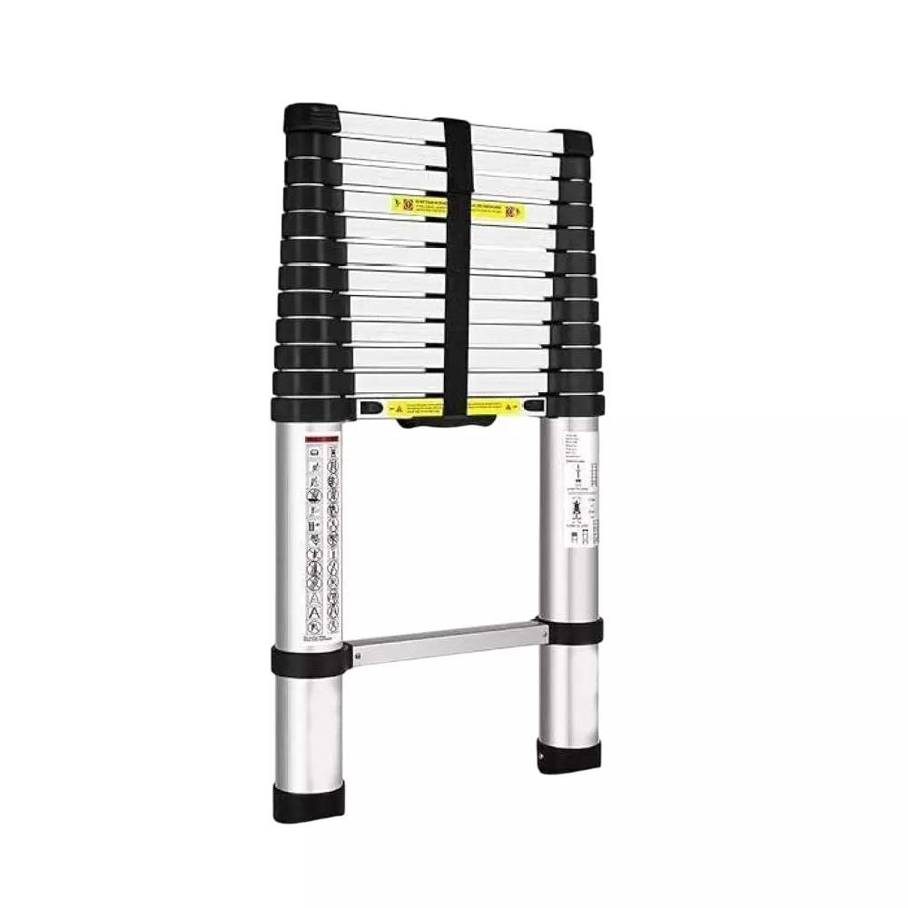 Alnico Heavy Duty Telescopic Ladder Wall Reclining Aluminium 17 Steps 150 Kg Load Capacity, TELESCOPIC 5 M
