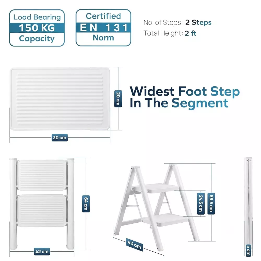 corvids-folding-step-ladder-white-carbon-steel-2-steps-6096-mm-2-ft-max-extended-height-ccsl-02w