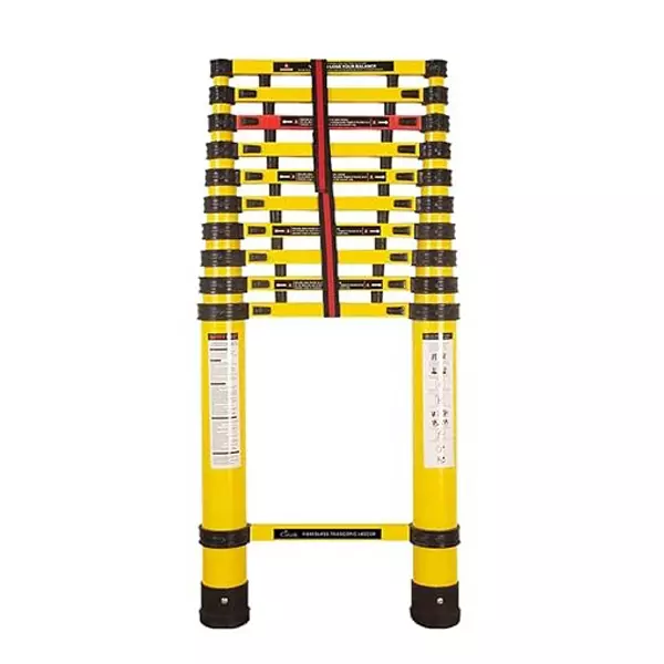 Corvids 5.0 m (16.5 ft) Telescopic Ladder Made of Fibreglass, 12 Steps and 100 Kg Max. Load Capacity, CFLT-050