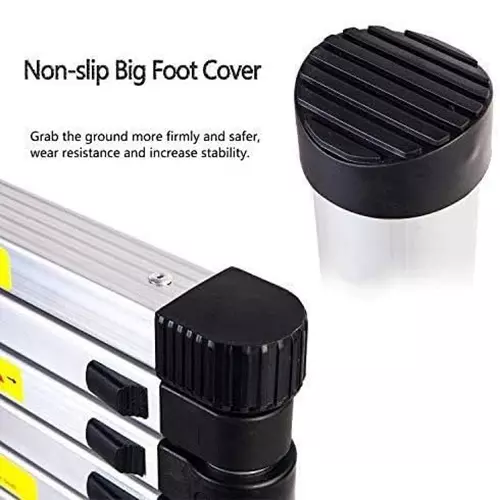 Gobbler Portable & Compact Telescopic Ladder Aluminium 15 Steps 150 Kg Load Capacity 5.4 m (18 ft) Max. Extended Height, GB-TL 5.4m