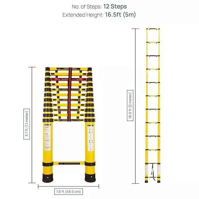 corvids-45-m-15-ft-telescopic-ladder-made-of-fibreglass-11-steps-and-100-kg-max-load-capacity-cflt-045