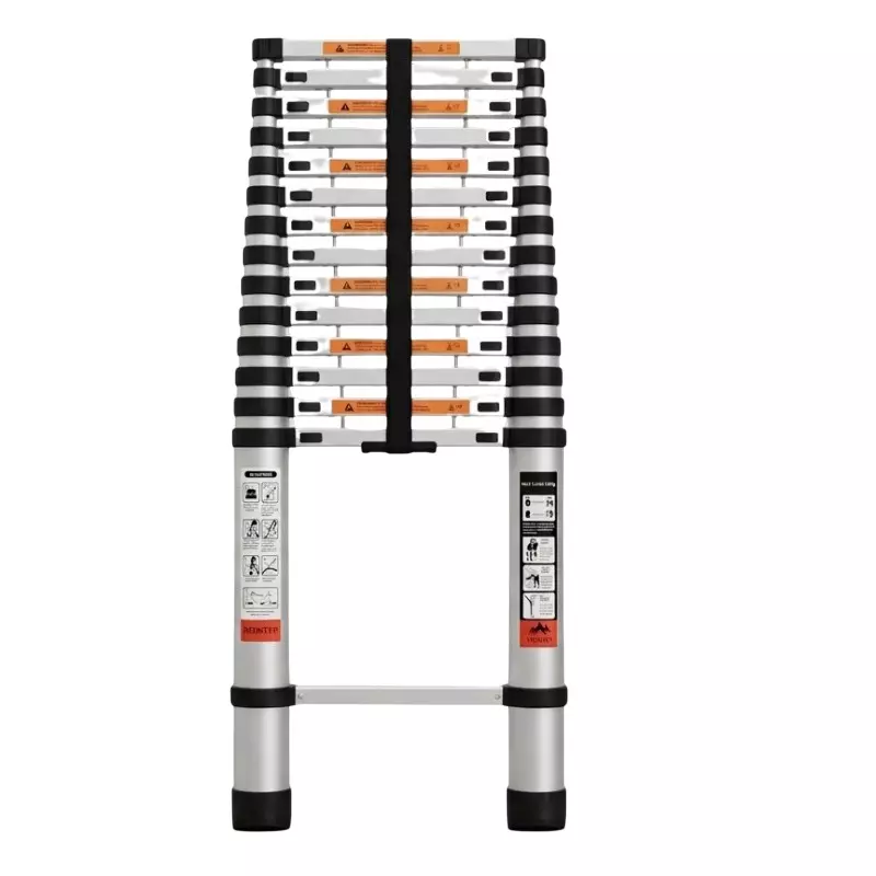 TROLIFT 18 ft (550 cm) Aluminium Finger Protect Telescopic Ladder 14 Step 150 Kg Max Load Capacity, TALT-F55