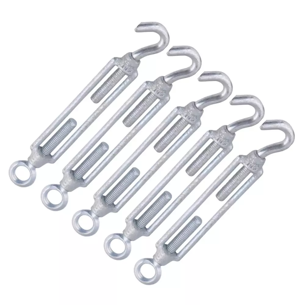 GENERIC 20 mm Galvanized Adjustable Turn Buckle Tension Eye to Hook (Set of 5)