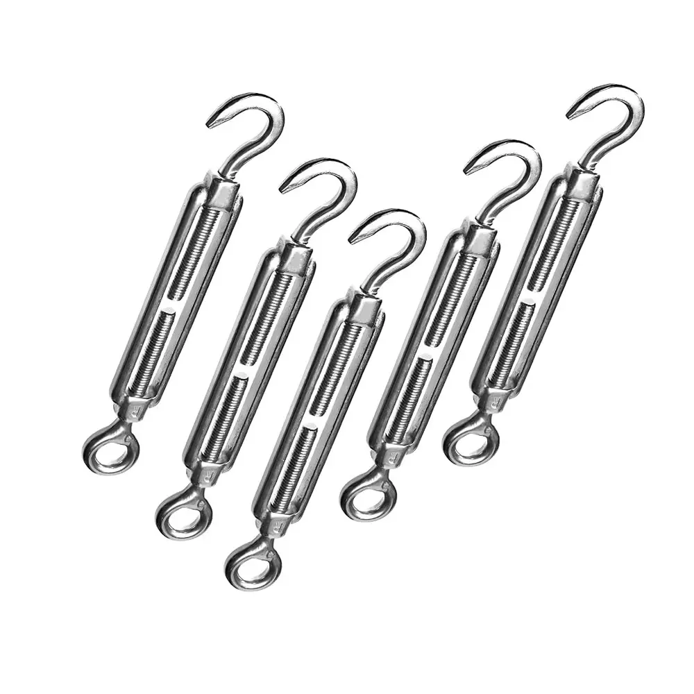 GENERIC 22 mm Galvanized Adjustable Turn Buckle Tension Eye to Hook (Set of 5)