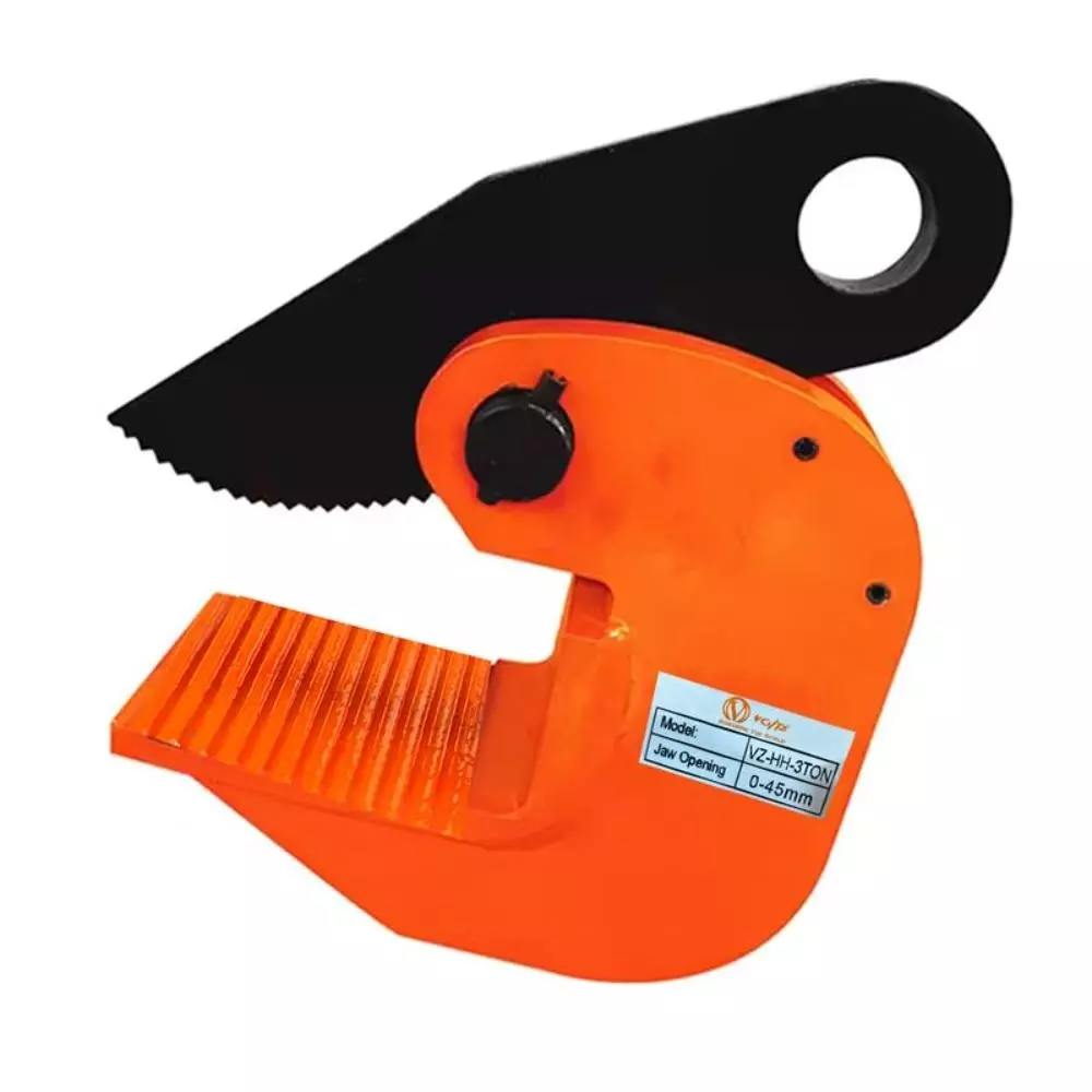 Voltz Horizontal Plate Lifting Clamp 0-45 mm Jaw Opening, 3 Ton Lifting Capacity and Horizontal Lifting Direction, VZ-HH-3