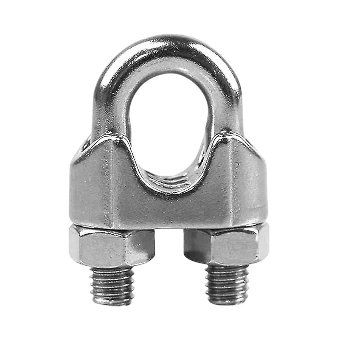 Fetter Commercial Wire Rope U-Clamp Ungalvanised (3 mm) Size Silver Powder Coating for Indutrial Use