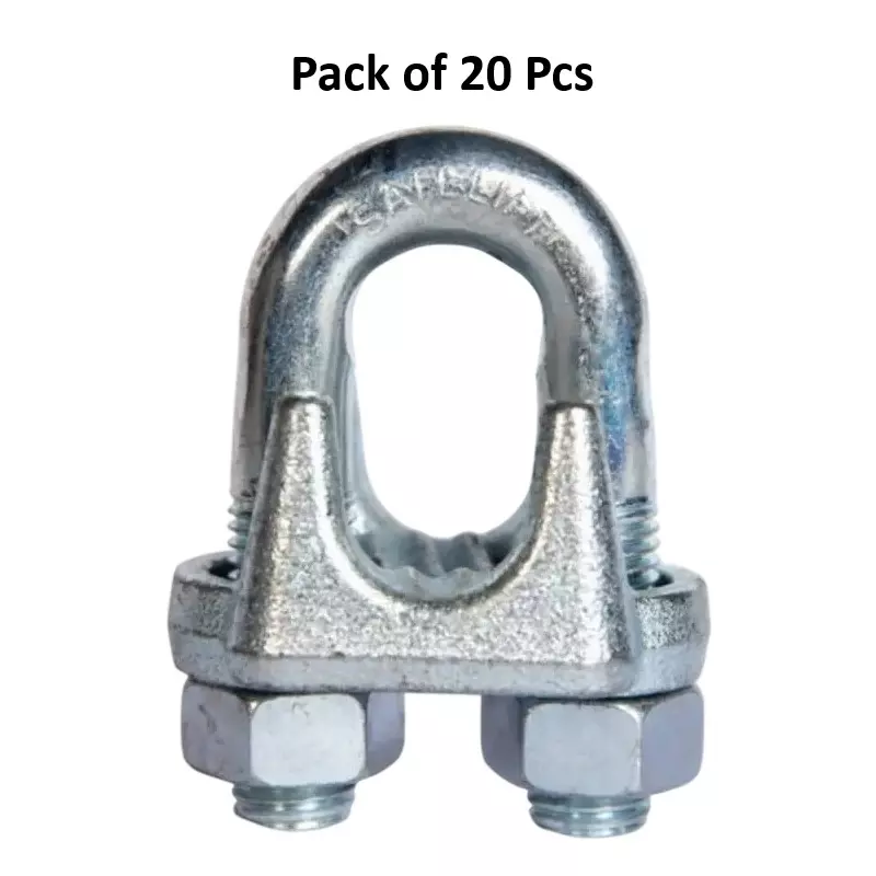 safelift-heavy-duty-wire-rope-clamp-galvanized-steel-1-ton-load-capacity-6-mm-diameter-ti-s6-43029-pack-of-20-pcs