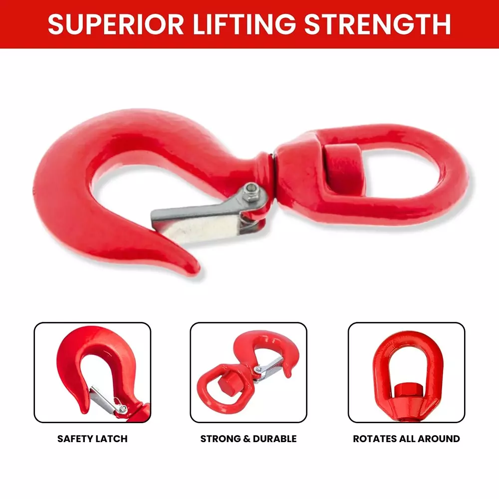 conclood-india-3-ton-heavy-duty-swivel-hook-with-safety-latch-working-load-limit-alloy-steel-body-and-red-color-ciswivelhook