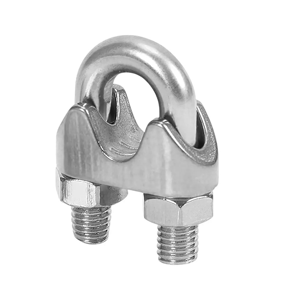 Fetter Malleable Wire Rope U-Clamp Ungalvanised 1/2 Inch (12 mm) Size Silver Powder Coating for Indutrial Use