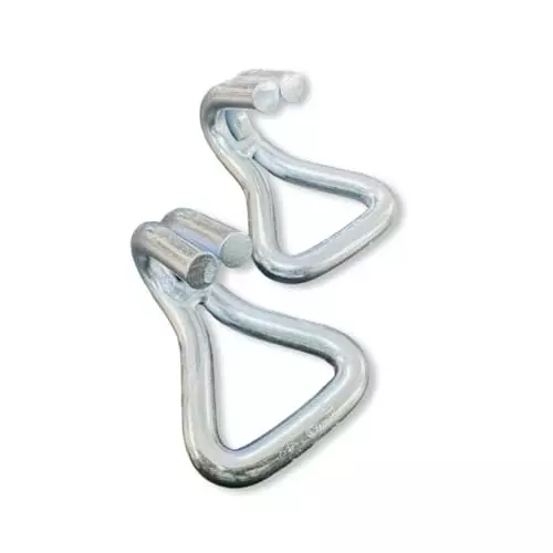 GTCFI Heavy Duty Double J Hook 3000 Kg Capacity Steel For 35 mm (1.3 inch) Polyester Webbing Lashing Strap/Belt