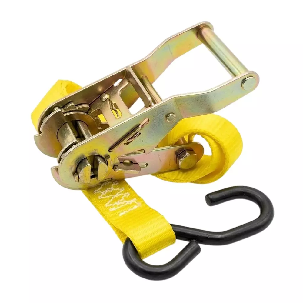 Trion Products Ratchet Buckle with S Hook Strap Zinc-Plated Steel 1 Inch (25 mm) Width