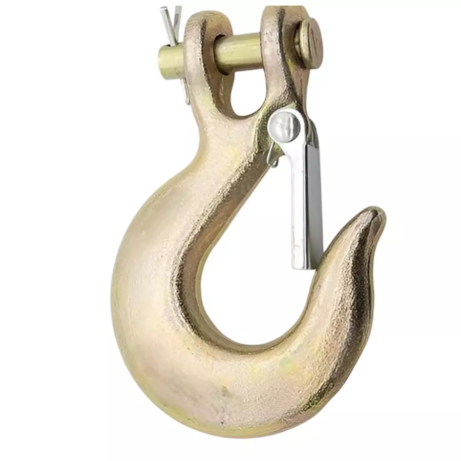 Fetter Clevis Slip Hook Alloy Steel 5/16 Inch (8 mm) Size Golden Powder Coating for Indutrial Use