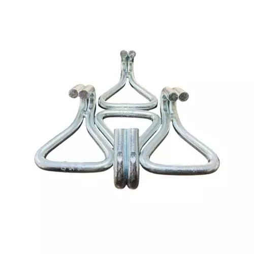 GTCFI Heavy Duty Double J Hook 3000 Kg Capacity Steel For 50 mm (1.9 inch) Polyester Webbing Lashing Strap/Belt