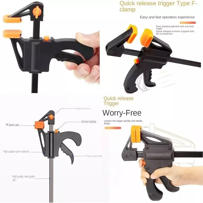 zossta-quick-grip-bar-clamp-rubber-nylon-plastic-black-for-woodworking