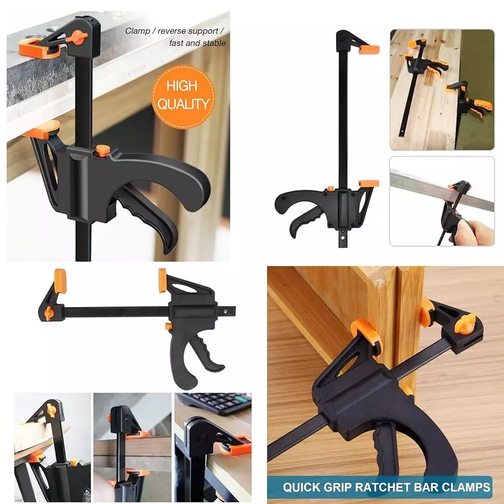 conclood-india-quick-grip-bar-clamp-plastic-body-black-color-and-size-12-inch-3048-mm-with-one-handed-quick-release-mechanism