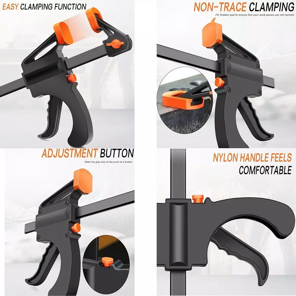 conclood-india-quick-grip-bar-clamp-plastic-body-black-color-and-size-12-inch-3048-mm-with-one-handed-quick-release-mechanism