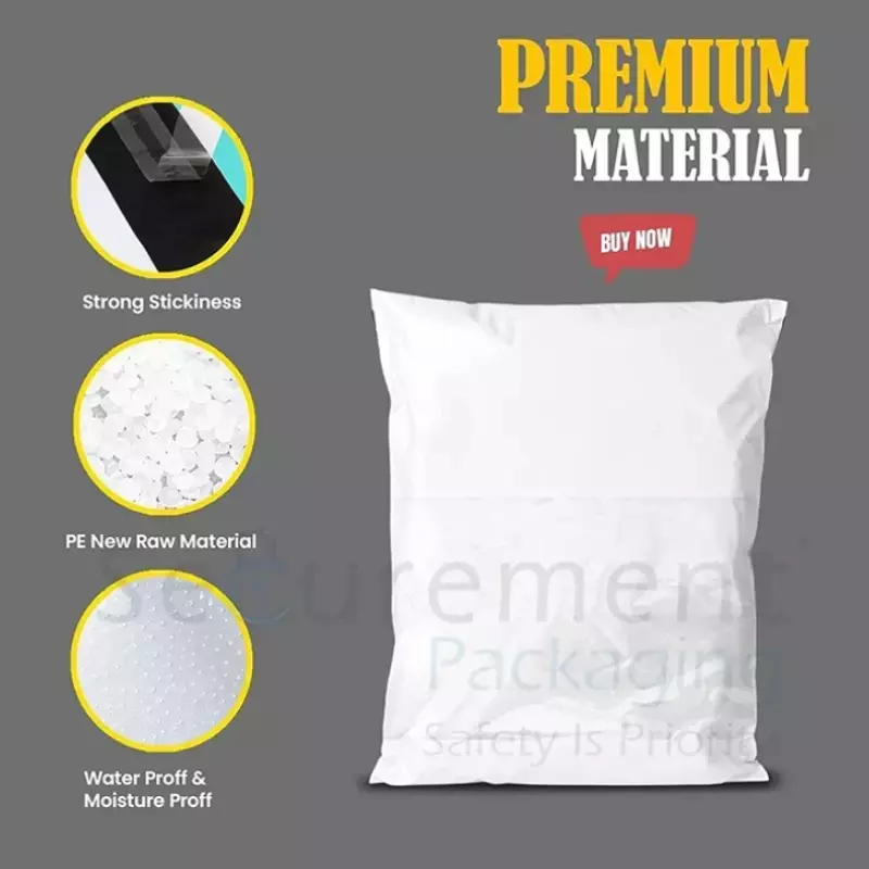 GENERIC 10x12 inch Plastic Tamper Resistant Courier Bag with POD, 51 Micron (Pack of 500)