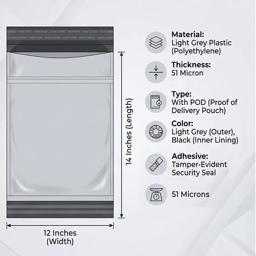 generic-51-micron-12x14-inch-tamper-resistant-plastic-courier-bag-with-pod-pack-of-100