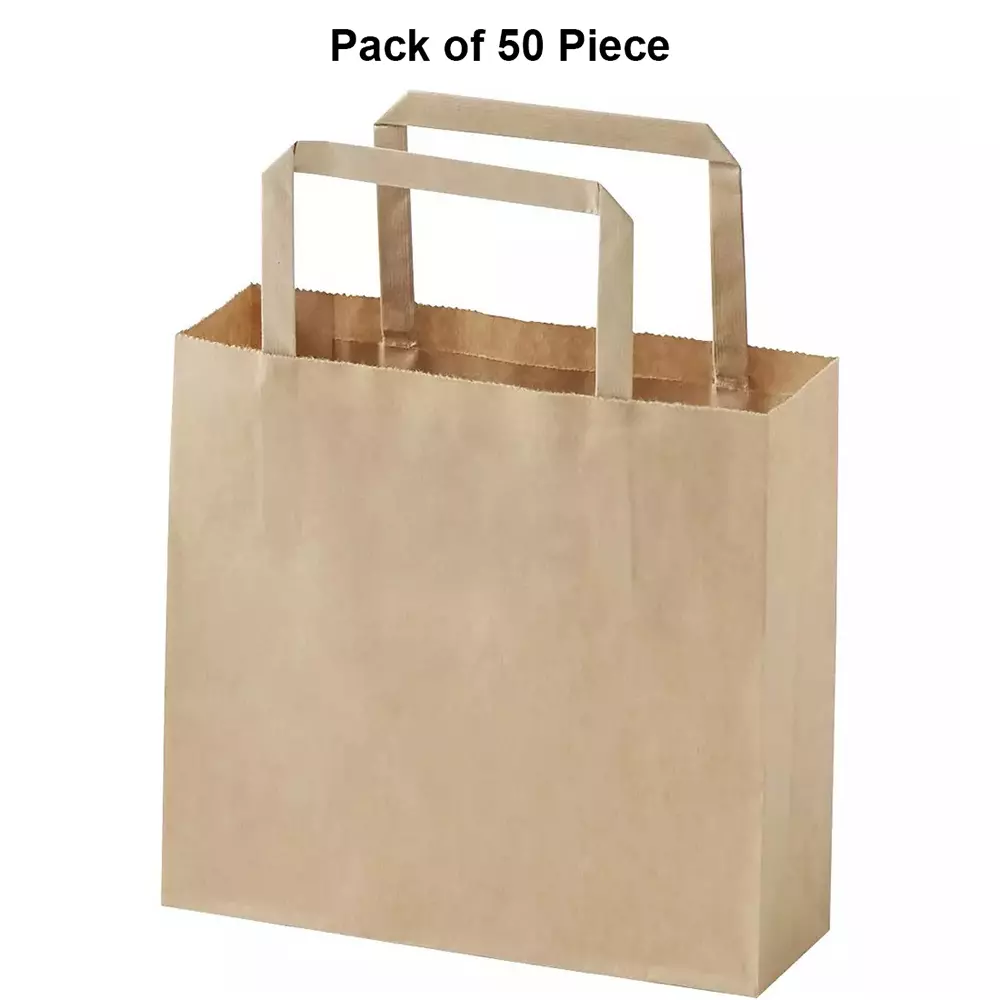 asn-kraft-recyclable-paper-bags-flat-handle-type-100-gsm-25-kg-carrying-capacity-small-10x8x4-inch-pack-of-50
