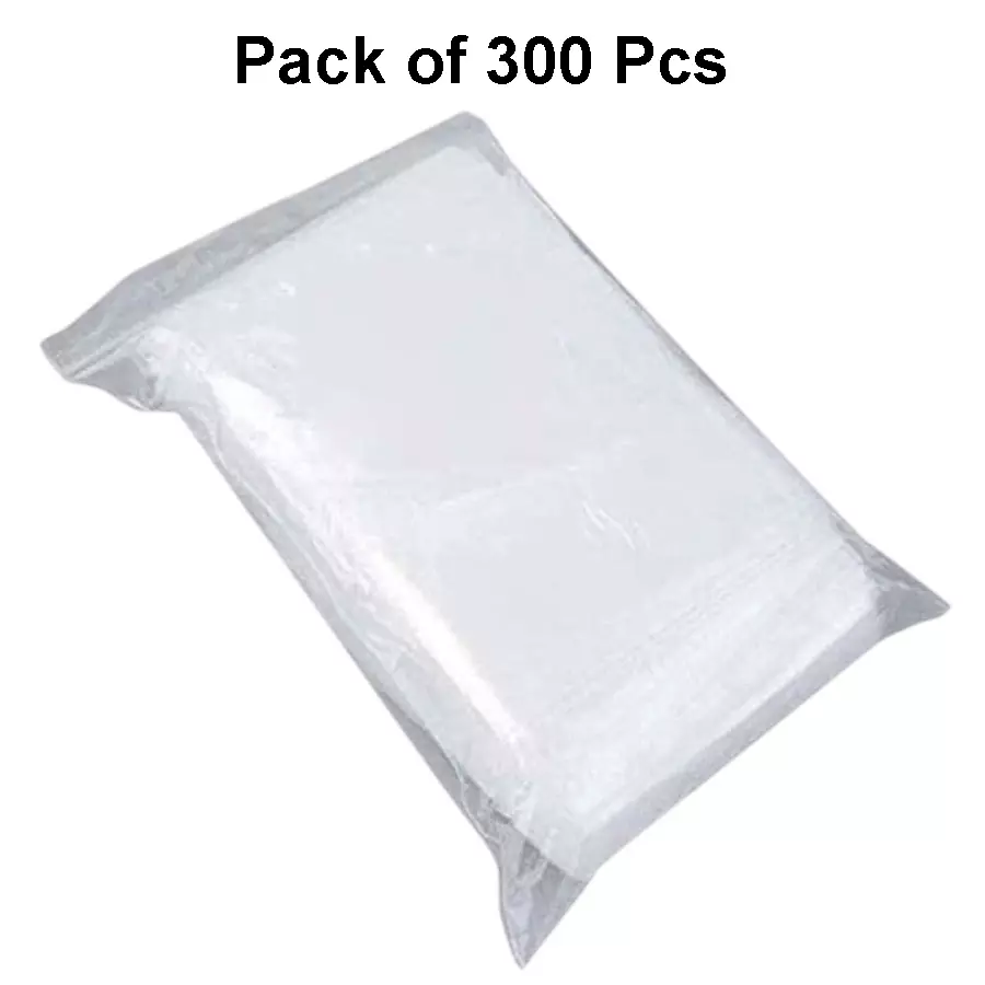 Singhal Grocery Bags 14x20 inch, 120 Micron LDPE (Low-Density Polyethylene), Transparent (Pack of 300)