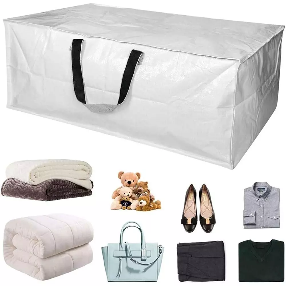 Singhal Travel and Storage Bag with Handle 28.5x13.5x13.5 inch, White (Pack of 3)