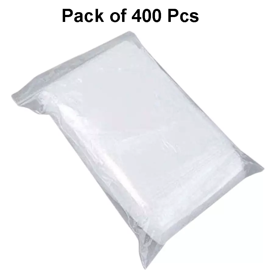 Singhal Grocery Bags 10x12 inch, 120 Micron LDPE (Low-Density Polyethylene), Transparent (Pack of 400)