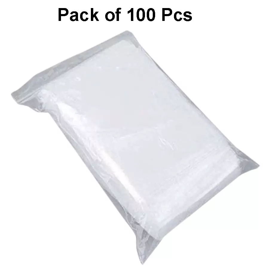 Singhal Grocery Bags 12x18 inch, 120 Micron LDPE (Low-Density Polyethylene), Transparent (Pack of 100)