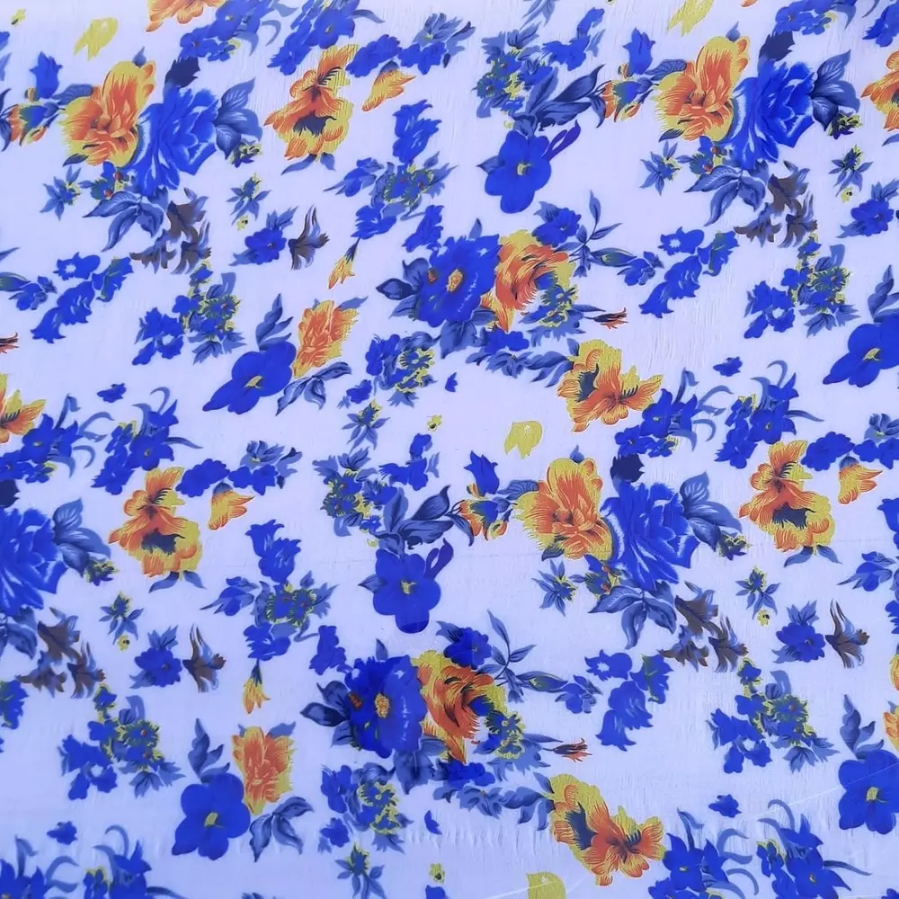 Singhal Polypropylene Gate Covering Sheet Blue Flower Printed Design UV Resistant