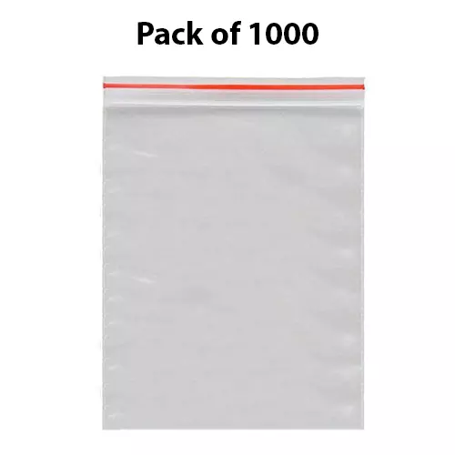 GENERIC 60 Micron Plastic Transparent Zip Lock Pouch Bag Size 3x4 inch (7.62 x 10.16 cm) - (Pack of 1000 Pcs)
